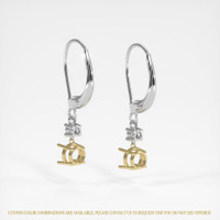 14K Yellow & White Accent Stones Earring Setting Image