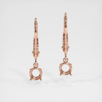 14K Rose Gold Drops Earring Setting Image
