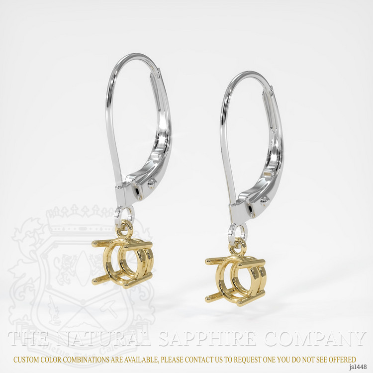 14K Yellow & White Drops Earring Setting