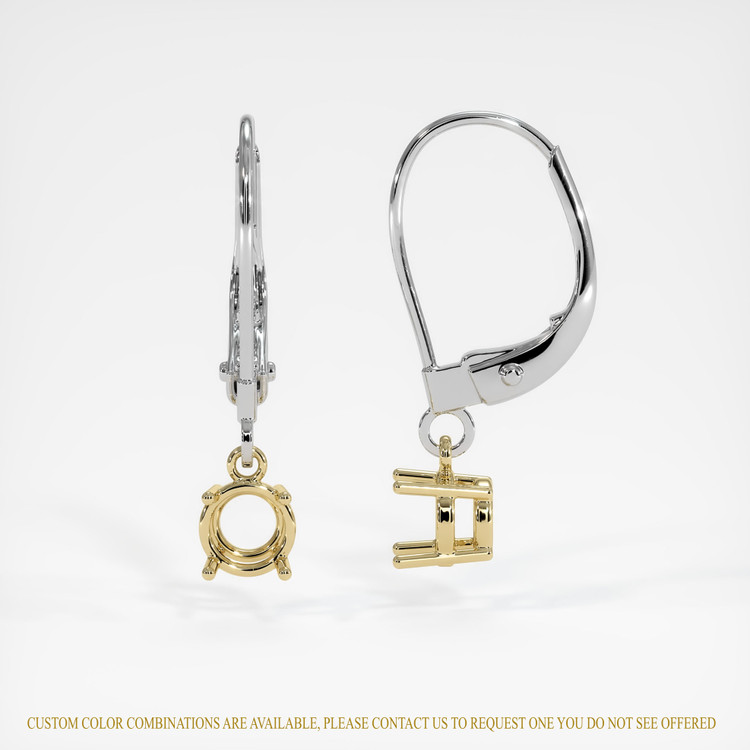 14K Yellow & White Drops Earring Setting