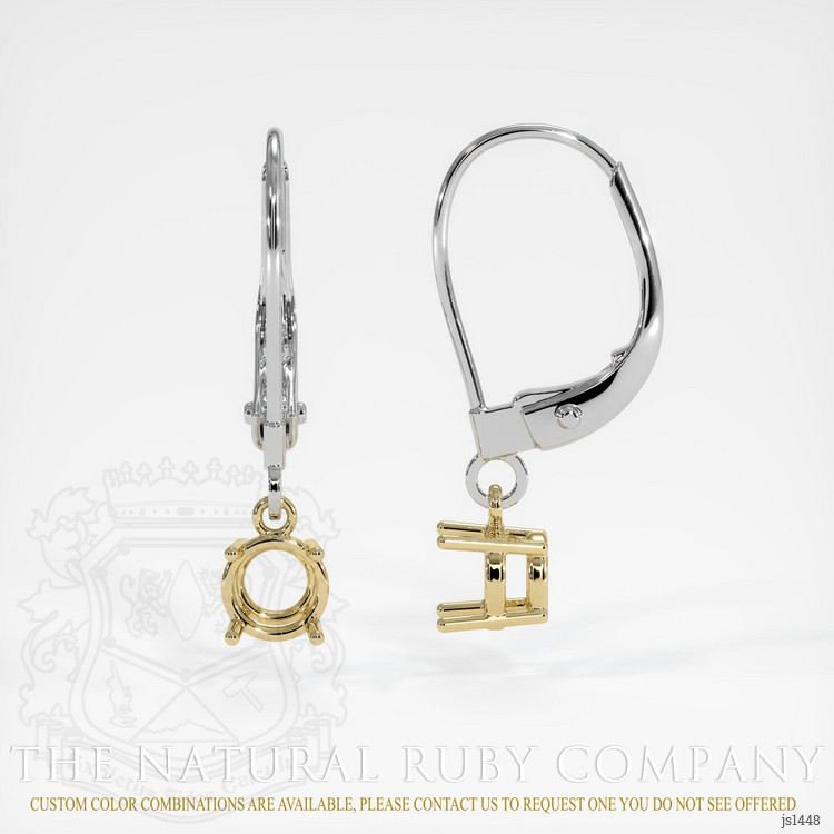 14K Yellow & White Drops Earring Setting