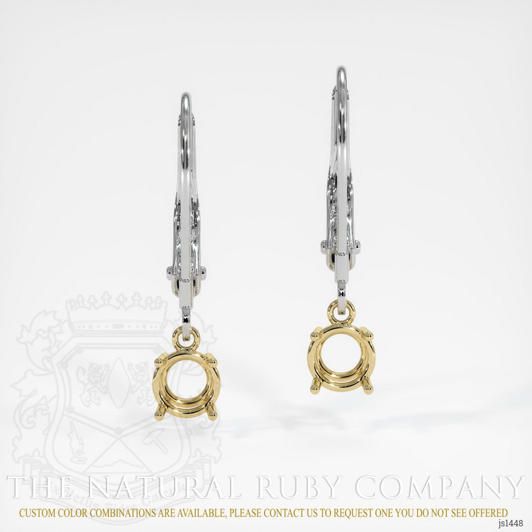 14K Yellow & White Drops Earring Setting