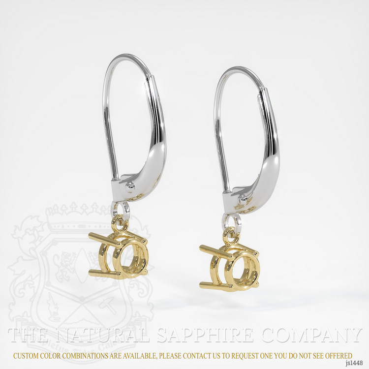 14K Yellow & White Drops Earring Setting