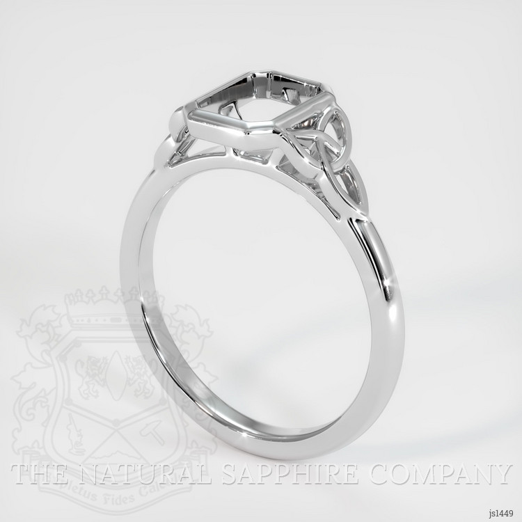 14K White Gold Bezel Ring Setting