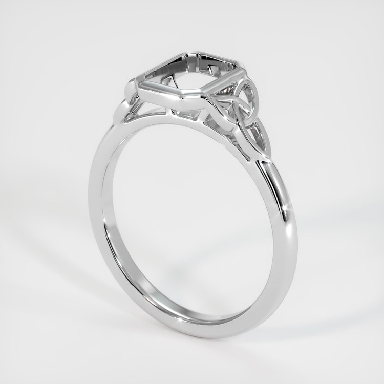 14K White Gold Bezel Ring Setting