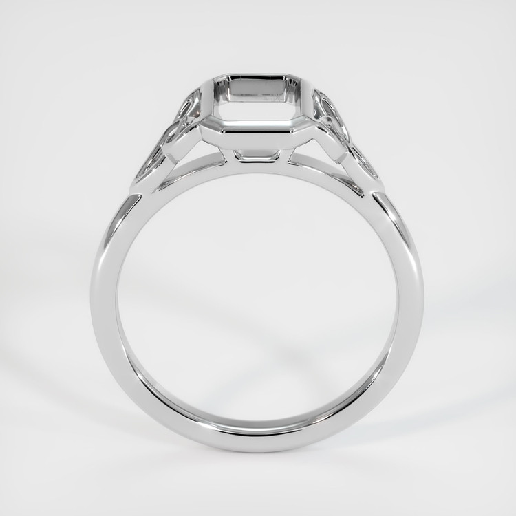 14K White Gold Bezel Ring Setting