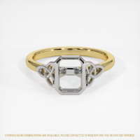 14K White & Yellow Bezel Ring Setting Image