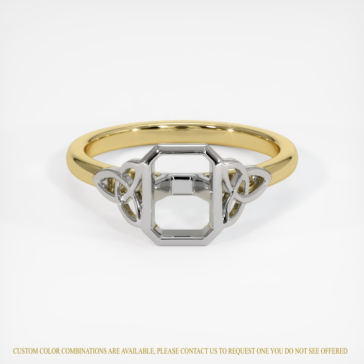 14K White & Yellow Bezel Ring Setting