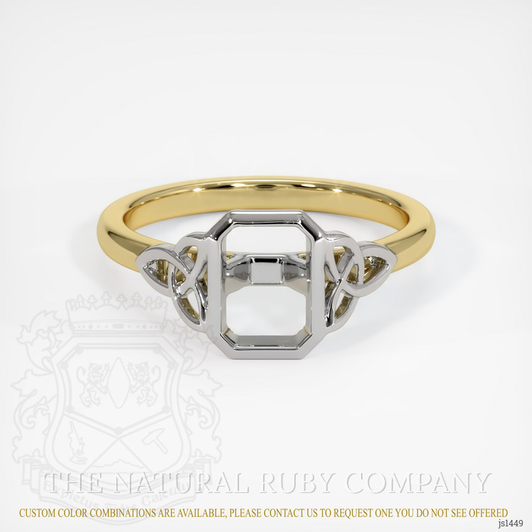 14K White & Yellow Bezel Ring Setting