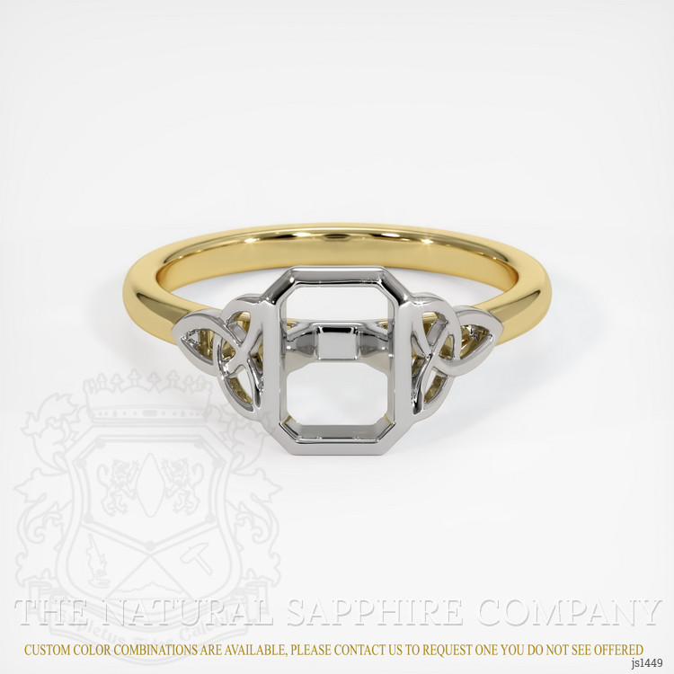 14K White & Yellow Bezel Ring Setting