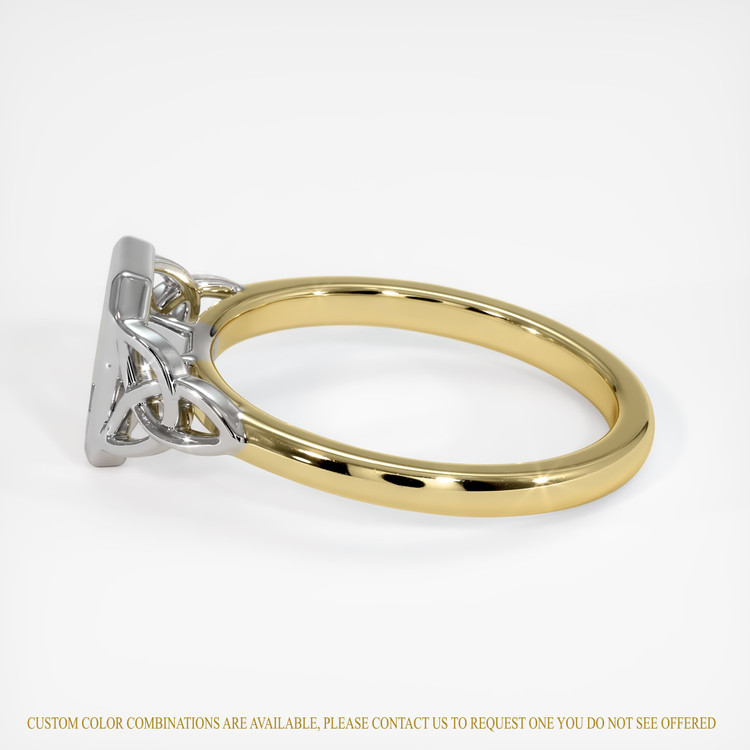 14K White & Yellow Bezel Ring Setting