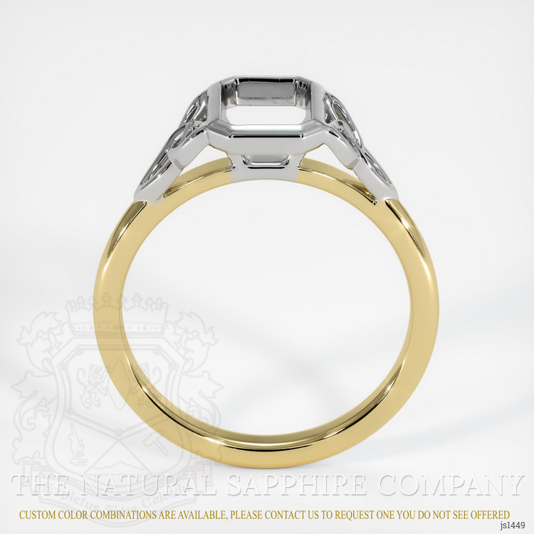 14K White & Yellow Bezel Ring Setting