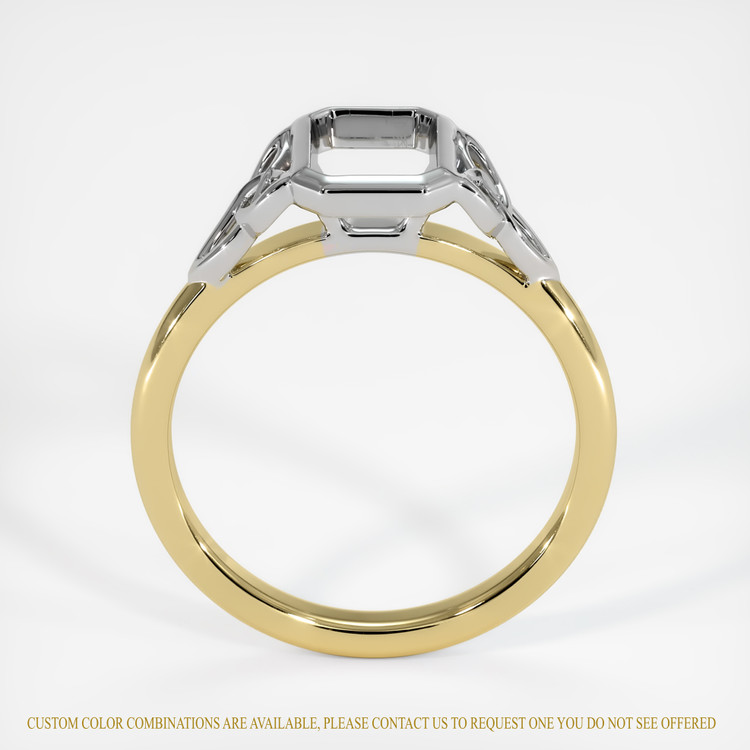 14K White & Yellow Bezel Ring Setting