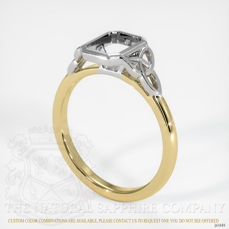 18K White & Yellow Bezel Ring Setting
