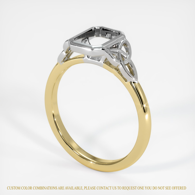 18K White & Yellow Bezel Ring Setting