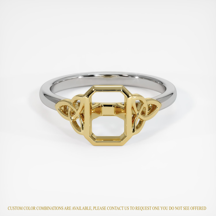 14K Yellow & White Bezel Ring Setting