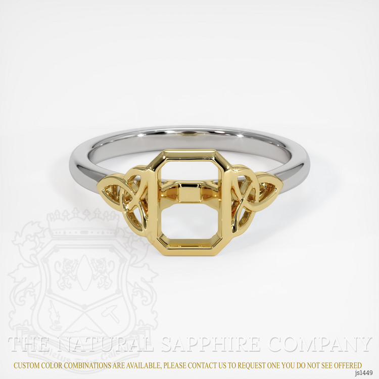14K Yellow & White Bezel Ring Setting