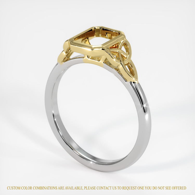 18K Yellow & White Bezel Ring Setting
