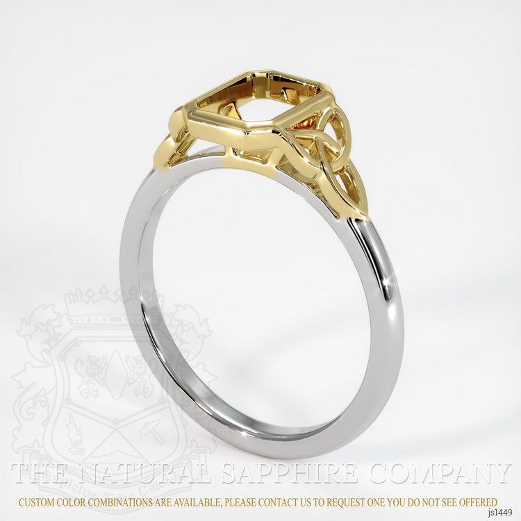 18K Yellow & White Bezel Ring Setting