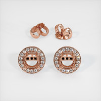 14K Rose Gold Studs Earring Setting Image