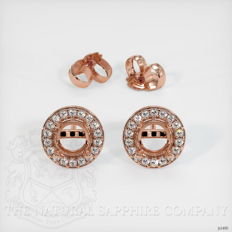 14K Rose Gold Studs Earring Setting
