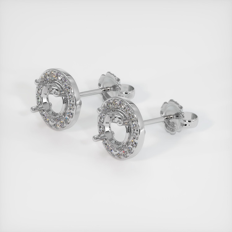 14K White Gold Studs Earring Setting