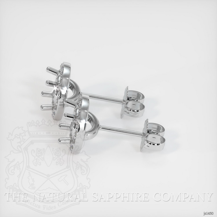 14K White Gold Studs Earring Setting