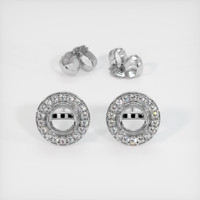 14K White Gold Studs Earring Setting Image