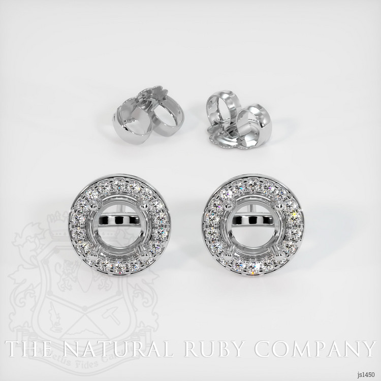 14K White Gold Studs Earring Setting
