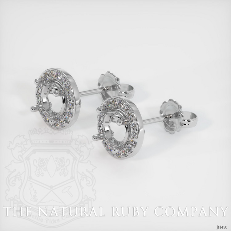 18K White Gold Studs Earring Setting
