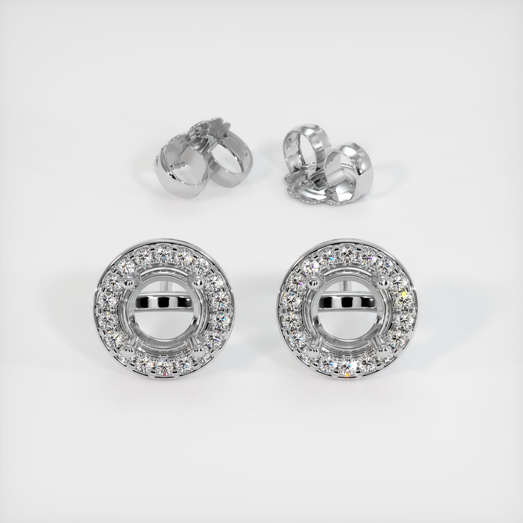 18K White Gold Studs Earring Setting