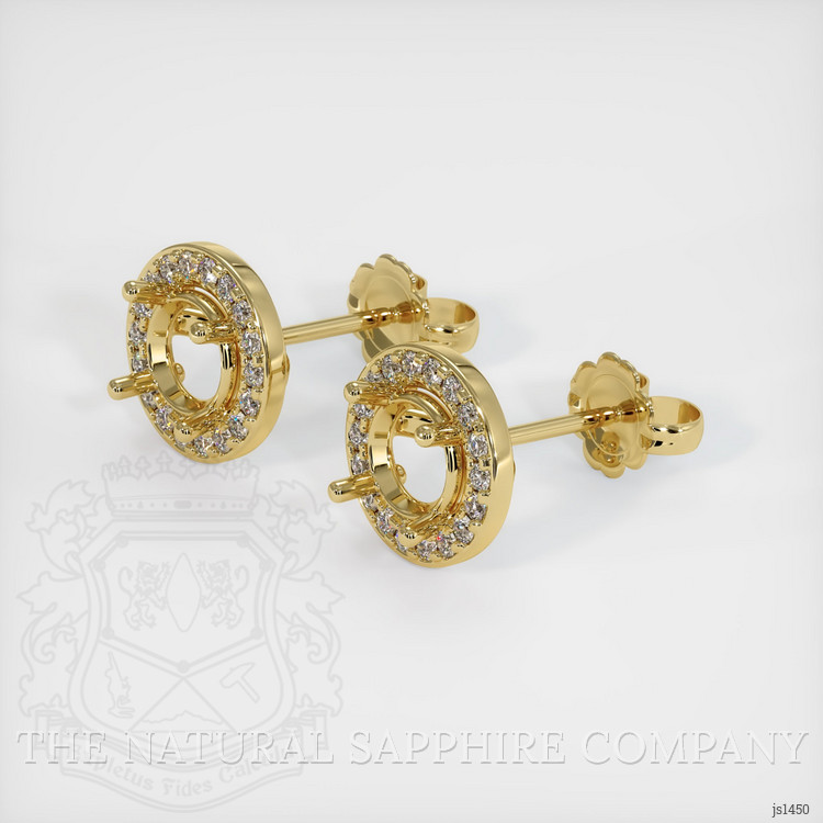 18K Yellow Gold Studs Earring Setting