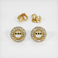 18K Yellow Gold Studs Earring Setting Image