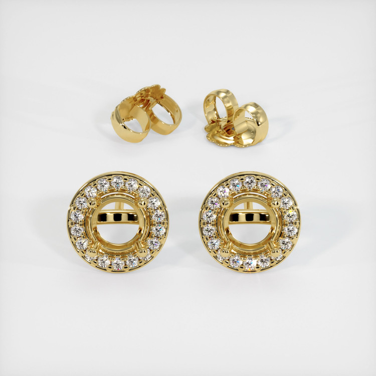 18K Yellow Gold Studs Earring Setting