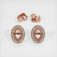 14K Rose Gold Studs Earring Setting Image