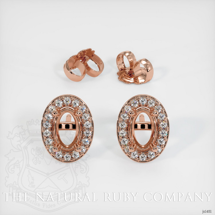 14K Rose Gold Studs Earring Setting