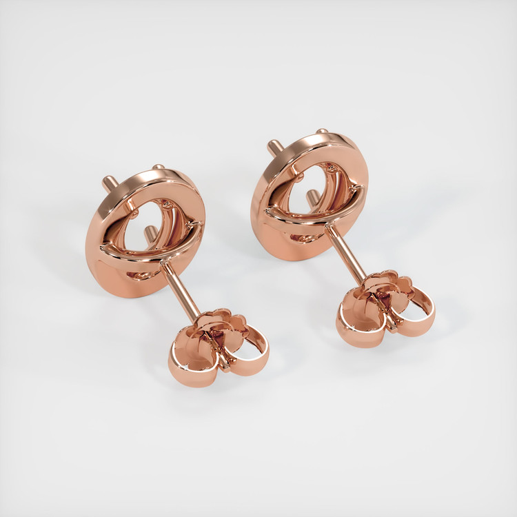 14K Rose Gold Studs Earring Setting
