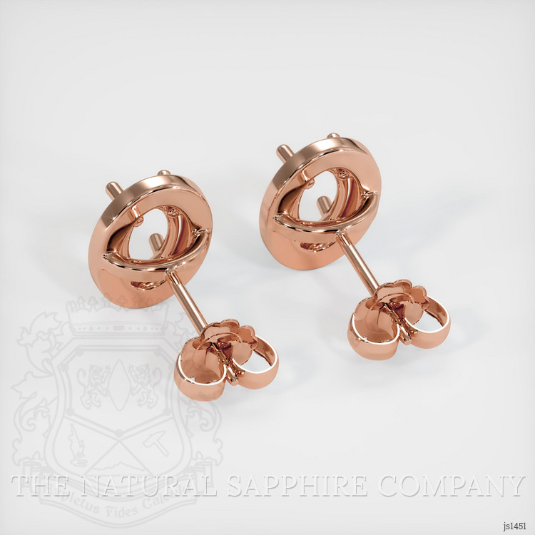 14K Rose Gold Studs Earring Setting