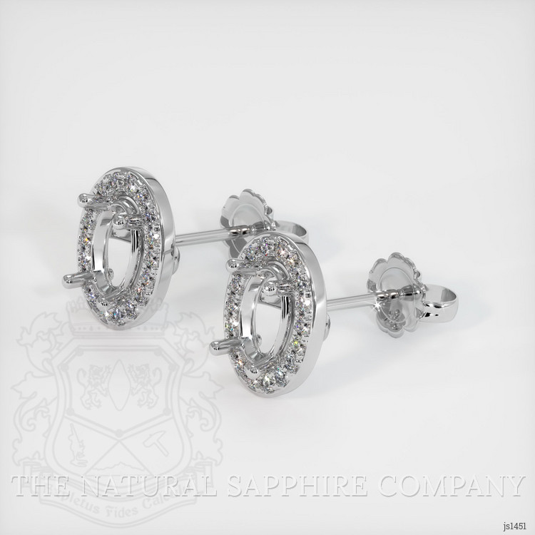 14K White Gold Studs Earring Setting