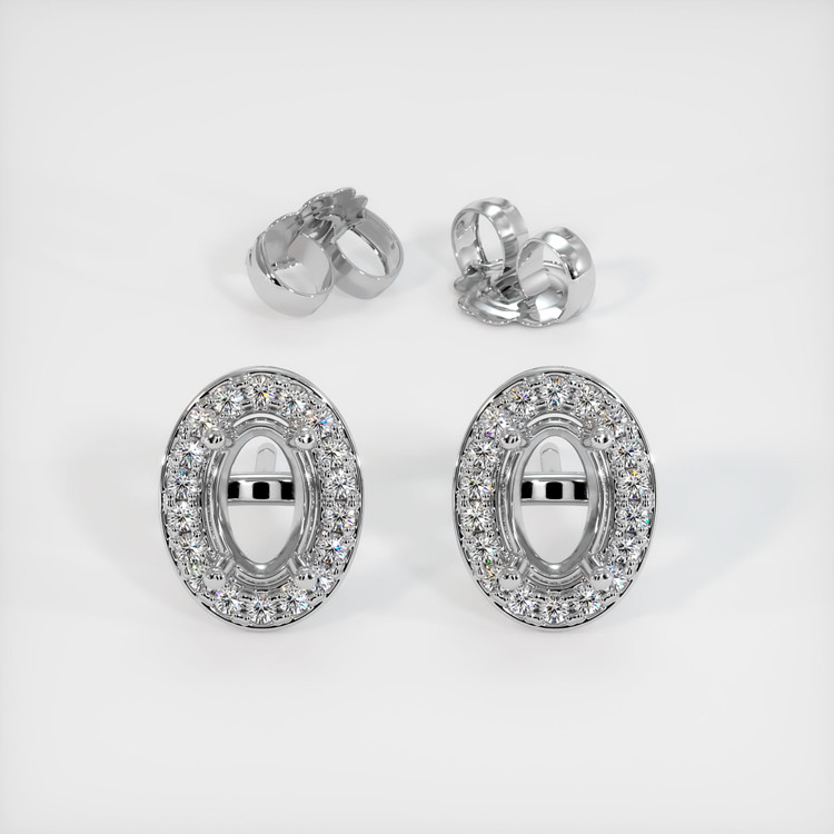 14K White Gold Studs Earring Setting