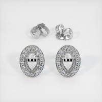 18K White Gold Studs Earring Setting Image