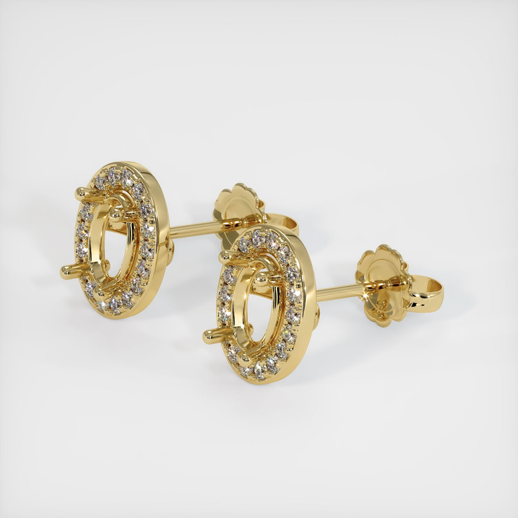 14K Yellow Gold Studs Earring Setting