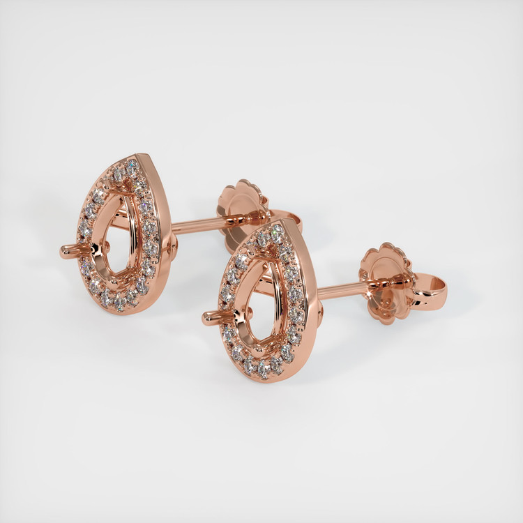 14K Rose Gold Studs Earring Setting