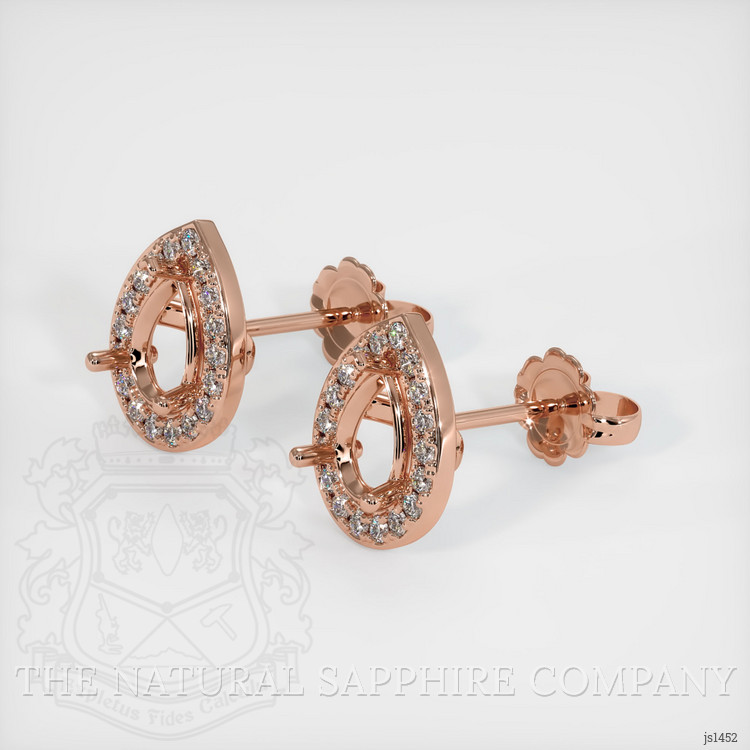14K Rose Gold Studs Earring Setting