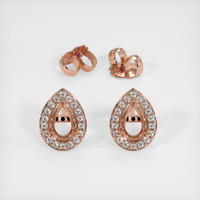 14K Rose Gold Studs Earring Setting Image
