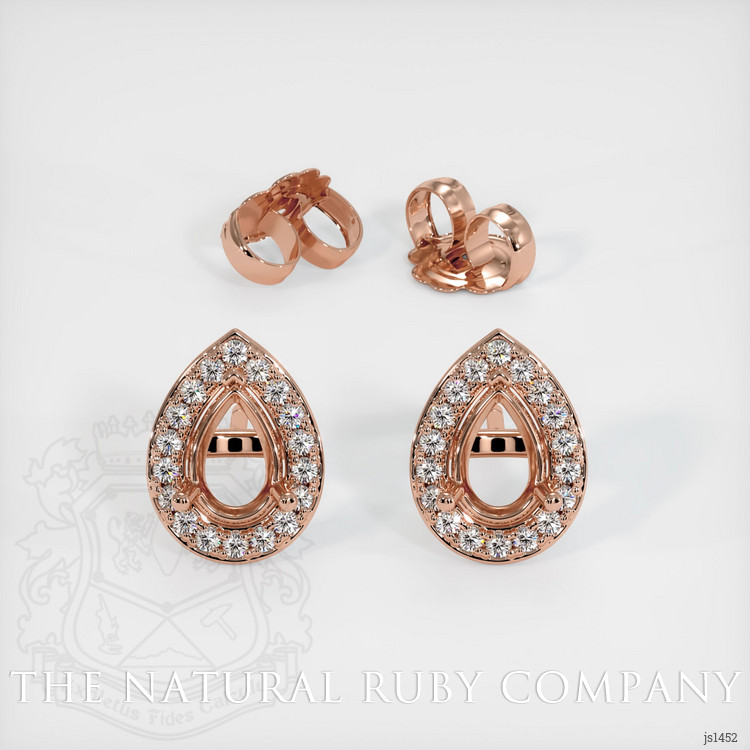 14K Rose Gold Studs Earring Setting