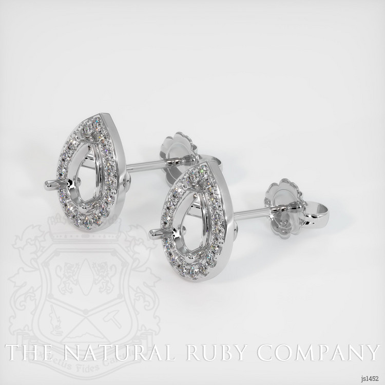 14K White Gold Studs Earring Setting