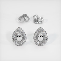 18K White Gold Studs Earring Setting Image