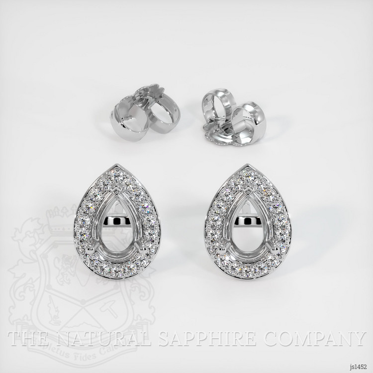 18K White Gold Studs Earring Setting