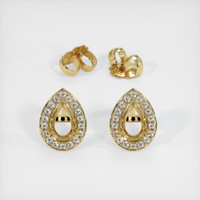 14K Yellow Gold Studs Earring Setting Image